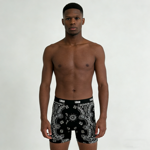 4er/2er/1er-Pack Großhandel Designer-Marke Mode Unisex Reine Baumwolle Trendige Boxershorts Gerade Lange Unterhosen für Herren - Product Image 3