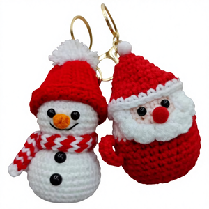 Amigurumi <span class=keywords><strong>de</strong></span> Peluche, Adornos Navideños <span class=keywords><strong>de</strong></span> Ganchillo <span class=keywords><strong>de</strong></span> Santa Claus, Árbol <span class=keywords><strong>de</strong></span> Navidad y <span class=keywords><strong>Muñeco</strong></span> <span class=keywords><strong>de</strong></span> <span class=keywords><strong>Nieve</strong></span>, Llavero Tejido, Regalo <span class=keywords><strong>de</strong></span> Navidad Hecho a Mano - Product Image 1