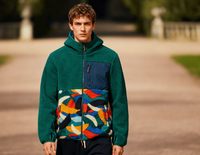 Chaqueta Sherpa Informal para Hombre, 100% Poliéster, Verde, Talla XL, Cuello Alto, Logotipo Frontal, Cremallera, Abrigo Cálido de Invierno, Forro de Malla Verde
