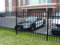 Vallas ornamentales de hierro fundido de alta seguridad para jardines, económicas, con parte superior plana.