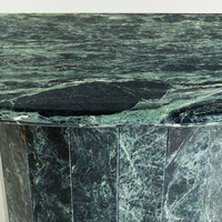 Table console de hall moderne de style nordique en marbre vert strié, table d'entrée, design moderne, table console semi-ronde chinoise de luxe