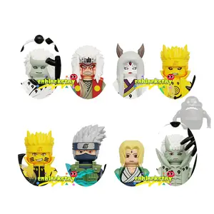  Anime japonés cómics Hatake Kakashi Uchiha Madara Uzumaki plástico ensamblar bloques de construcción figura niños recoger DIY juguetes KDL819