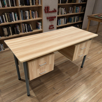 Bureau double moderne en métal pour enseignant, mobilier universitaire avec plateau en MDF pour école et bureau - Vente en gros