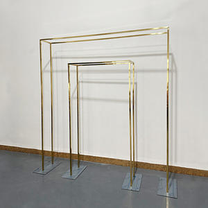 Usine personnalisé mariage scène disposition soie fleur étagère accessoires de mariage écran en fer forgé carré Double-pôle <span class=keywords><strong>portail</strong></span> arc - Product Image 1