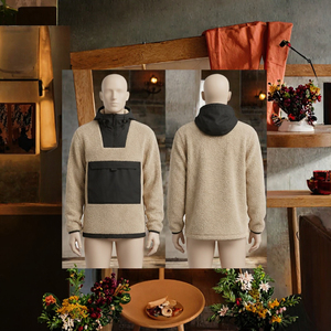 <b>Men</b> <b>Sherpa</b> Fleece <b>Hoodie</b> Color Block Pullover Hooded Sweatshirt Winter Outdoor Jacket - Product Image 3