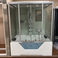 Cabine de douche combinée avec baignoire à jets et hammam pour 2 personnes