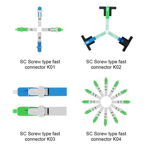 SC LC UPC APC Konektor Cepat Serat Optik untuk Terminasi Lapangan Kabel Drop FTTH
