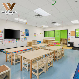 Garderie en bois Montessori, mobilier de salle de classe pour la maternelle, environnement préscolaire, conception de garderies pour la petite enfance - Product Image 1