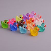Kotak Misteri Trendy Mini Bebek Resin Bercahaya DIY Figur Bebek Kuning Buatan Tangan Miniatur Bebek Warna-warni untuk Souvenir Pesta