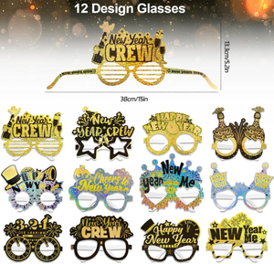 Bonne année papier cône casquettes chapeaux bandeau Photo accessoires <span class=keywords><strong>lunettes</strong></span> <span class=keywords><strong>frange</strong></span> éruptions fabricants de bruit pour la décoration de fête du nouvel an - Product Image 5