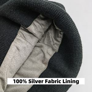 Personalizado EMF Proteção Chapéu Anti Radiação 5G Cell <span class=keywords><strong>Tower</strong></span> Móvel EMF RF Radiação Blindagem 100% Prata Tecido Forrado Faraday Beanie - Product Image 3