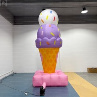 Cône de crème glacée gonflable géant personnalisé de 3 m (10 pi) avec logo, grand accessoire gonflable pour desserts, idéal pour la publicité en magasin et la décoration d'événements
