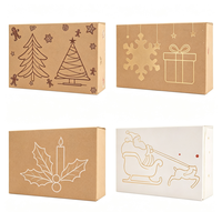 Carton pliable en papier kraft recyclable pour Noël, avec film mat, fermeture magnétique, poignée et logo personnalisé