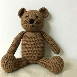 <span class=keywords><strong>Orso</strong></span> Bruno all'Uncinetto, Orsacchiotto <span class=keywords><strong>Amigurumi</strong></span> Lavorato a Mano con Filato di Cotone - Product Image 1