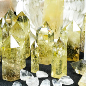 Vente en gros de cristal de citrine naturel poli au laser, pierre précieuse de guérison, pointe de tour pour la décoration de la maison - Product Image 1