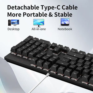 Full Size 104-Key Wired Mechanical Gaming <b>Keyboard</b> for Layout Blue Switch LED Backlight Double ABS Keycaps Full Size 104 Keys Wi - Product Image 6
