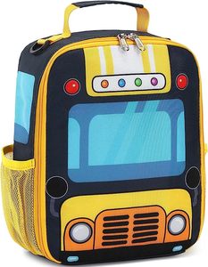 Boîte à <span class=keywords><strong>lunch</strong></span> isolée pour enfants, garçons et filles, sacs à <span class=keywords><strong>lunch</strong></span> scolaires, glacière réutilisable, sac isotherme pour repas de pique-nique (bus scolaire jaune) - Product Image 3