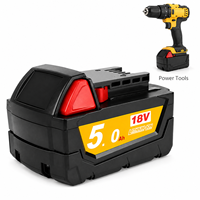 Batterie de remplacement au lithium-ion 18V 5.0Ah pour outils électriques sans fil Milwaukee, vente en gros