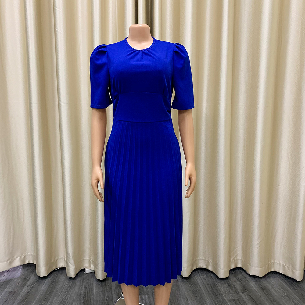 Shop Our A0202 Long Pleated Dress - Perfect for Summer Office