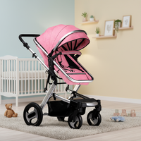 Poussette pliable en lin vert et aluminium pour enfants de 6 mois à 3 ans, chariot à pousser/tirer pour bébé, capacité de charge de 20 kg