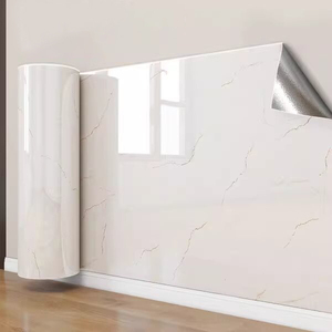 Vente en gros 3D <span class=keywords><strong>marbre</strong></span> PVC autocollant <span class=keywords><strong>blanc</strong></span> gris <span class=keywords><strong>papier</strong></span> <span class=keywords><strong>peint</strong></span> peler et coller brillant <span class=keywords><strong>marbre</strong></span> auto-adhésif amovible pour comptoir de cuisine - Product Image 2