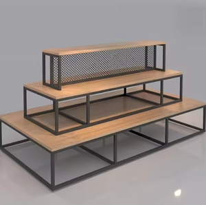 Estantes de exhibición de acrílico ajustables de alta resistencia con 3 niveles perforados para montaje en techo, para centros comerciales/supermercados, de varios niveles y doble cara - Product Image 1