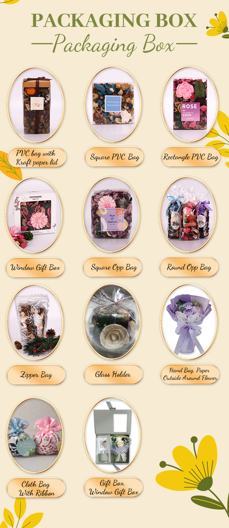 Dried Flower Cotton Colorful Private Label Fragrance Eternal Potpourri For Home Set Gift 11