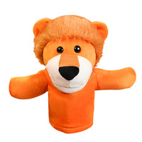 Promotionnel Lion En Peluche Doigt Marionnette Drôle Doux Dessin Animé Animal En Peluche Jouet pour Enfants PP Coton Rempli Marionnette À Main