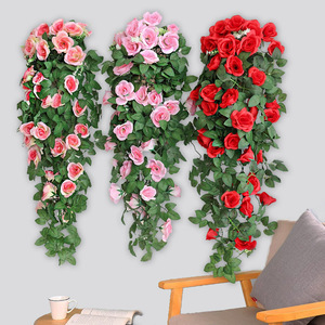 Artificial Rose Vine Wall Hanging Silk Flowers High Simulation Indoor Outdoor Wedding Home Decoration - Product Image 1