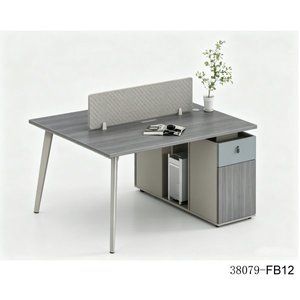 Bureau d'ordinateur moderne en bois avec armoire de rangement, mobilier de bureau autoportant 38079-E06X - Product Image 3