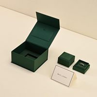 Boîte cadeau en papier pour bijoux avec boîte à bague en velours intérieure incluse, carte de vœux vierge, parfaite pour une demande en mariage ou un fiançailles