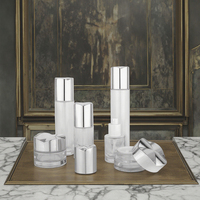 Ensemble de flacons cylindriques en verre de luxe 35ml 100ml 120ml, pots 30g avec couvercle, pompe pulvérisatrice, crème de soin, diffuseur, sérigraphie, emballage