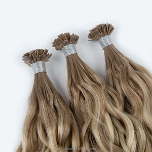 Extensioni di Capelli Umani 100% Remy Vergini, Cheratina Grezza, Ondulate, con Punta Piatta e a <span class=keywords><strong>K</strong></span>, Doppia Trama, Alta Qualità - Product Image 5