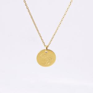 Nouveau Collier Fleur de Naissance en Acier Inoxydable Poli Miroir Anti-ternissement Plaqué Or 18K PVD Personnalisé Vente en Gros 2024 - Product Image 1