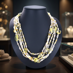 Collier de luxe multicouche pour femme avec perles de cristal, imitation perle et strass, idéal pour les mariages et les occasions élégantes - Product Image 4