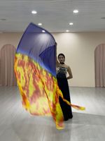 Nouvelle louange en mousseline de soie gaze Performance multicolore rectangulaire dégradé culte drapeau accessoires de danse