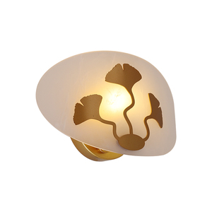 Inno Casa PW24010 Modern Wall <b>Lamp</b> with E12/E14 Acrylic <b>Shade</b> Gold Metal White 3000K Warm Light CRI 90 for Living Room - Product Image 1