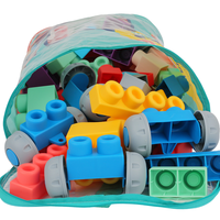 Yuglow 80 pièces, grand ensemble de blocs de construction en caoutchouc souple, blocs en plastique éducatifs pour les tout-petits, apprentissage précoce