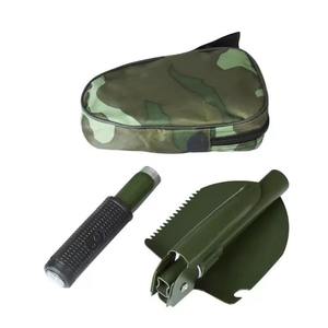 Pelle de survie multifonction pliable portable pour le camping, outil de nettoyage de jardin extérieur avec poignée boussole pour pelle à neige - Product Image 1