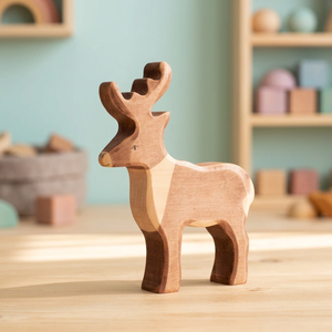 Figurine de cerf sculptée en bambou personnalisée, ornement en bois en forme d'animal, jouet éducatif réutilisable, cadeau de vacances, décoration - Product Image 3