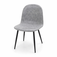 Chaise de salle à manger rembourrée avec dossier en coquille, tissu texturé, assise courbée, imperméable, pour appartement, maison, hôtel, restaurant