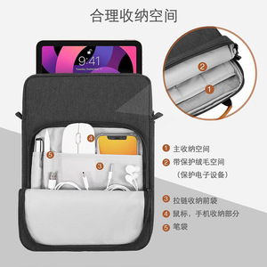 Vente chaude Polyester Sac À Bandoulière pour iPad Pro 11 10.2 Air 4 10.9 9.7 Surface Go 3/2 <span class=keywords><strong>Galaxy</strong></span> <span class=keywords><strong>Tab</strong></span> 9-11 Ordinateur Portable Et Tablette - Product Image 6