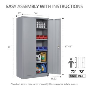 Tủ Đựng Đồ Bằng Kim Loại Có 2 Cửa Và <span class=keywords><strong>4</strong></span> Kệ Tủ Đựng Đồ Bằng Thép Có Thể Khóa Cho Nhà Để Xe Văn Phòng - Product Image 3