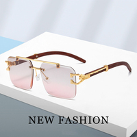 Nouvelles lunettes de soleil carrées sans monture, vente en gros, lunettes de mode, haute qualité, protection UV400, lunettes de soleil de marque pour femmes