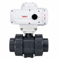 Válvula de bola eléctrica de doble unión de UPVC de 1 pulgada (DN25) y 2 pulgadas (DN50) con conexión RS485 Modbus para piscina, compatible con sistemas de soldadura por adhesivo o por disolvente, 24V CC/220V CA