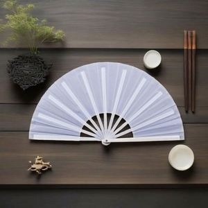 พัดไม้ไผ่พับได้ขนาดใหญ่สีดำตกแต่งส่วนตัว พิมพ์ลายตามสั่ง - Product Image 5