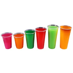 12oz 14oz 16oz 18oz 20oz 22oz 90mm borrar burbuja Boba leche té batido jugo de café bebiendo de plástico de PP de Slim taza