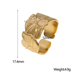 Mode Offre Spéciale Minimaliste Or/Argent Hip-Hop Bijoux En Acier Inoxydable Bijoux Punk Ouvert Anneaux - Product Image 6