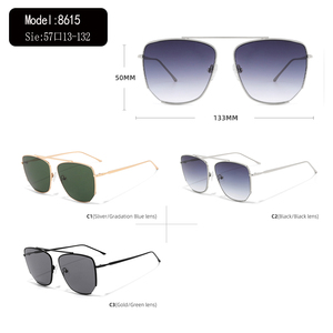 Rectangle Full Rim Polarized <b>Sunglasses</b> Silver Frame Comfortable <b>Gradient</b> Gray Lenses Unisex Adult UV400 Sun Protection - Product Image 3