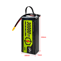 Batterie liquide personnalisée 6S 8S 12S 14S 30000mAh 22.2V 30Ah 10C pour drones agricoles, drones de transport, UAV, avec BMS intelligent, 800 cycles